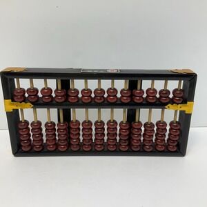 Vintage Chinese Wooden Abacus Lotus Flower Brand 13 Rods  91 Beads